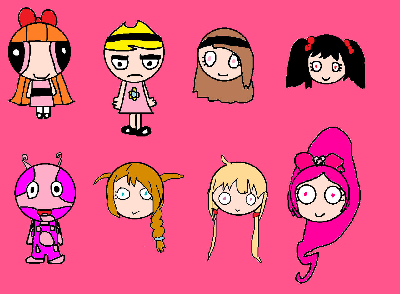 Pink-Themed Girls 01 by AsamiKaku on DeviantArt