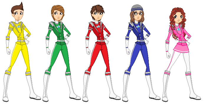 Red Rangers Helmetless helmetless TRG rangers by Toshi-san on DeviantArt