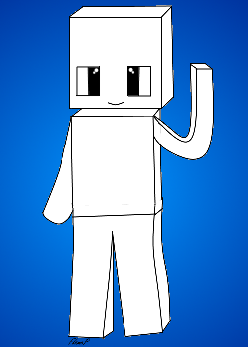 Minecraft Line Art by FlamePrincessVEVO on DeviantArt