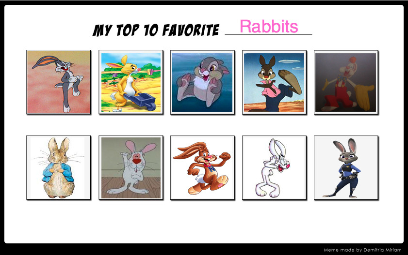 Top 10 Favorite Rabbits by brazilianferalcat on DeviantArt