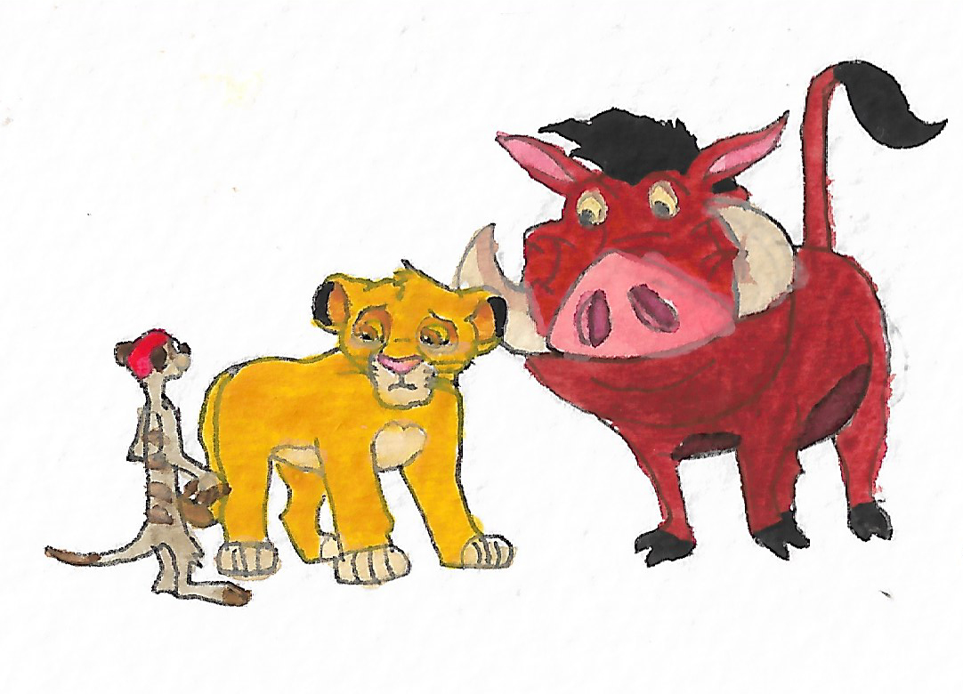 Timon, Pumbaa, and Simba by brazilianferalcat on DeviantArt