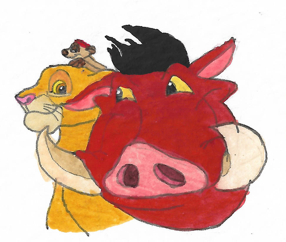 Timon, Pumbaa, and Simba by brazilianferalcat on DeviantArt