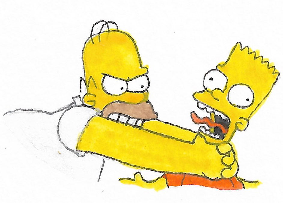 Homer strangling Bart by brazilianferalcat on DeviantArt