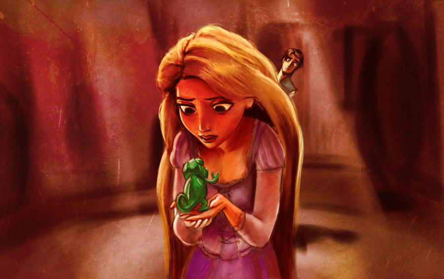 Rapunzel, Pascal... and Flynn