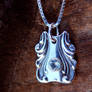 Spoon Pendant with Blue Topaz