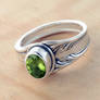 Spoon Ring with Peridot