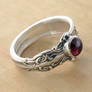 Spoon Ring with Rhodo Garnet