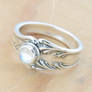 Spoon Ring w Wee Moonstone