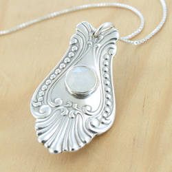 Spoon Pendant with Moonstone