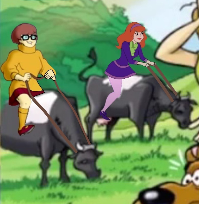 Velma And Daphne Give Them A Piggyback Ride by maxamizerblake on DeviantArt