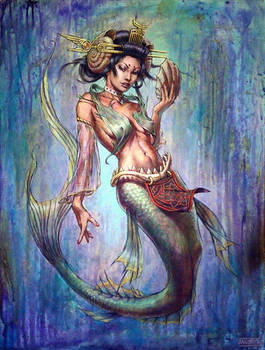 Geisha mermaid painting
