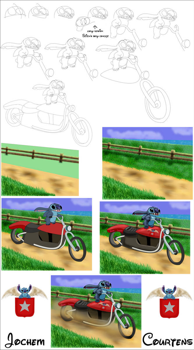 Stitc Racing Deviantart Biker Stitch Progress. by NeoseekerStitch on DeviantArt