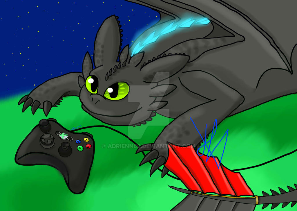 Toothless Xbox Controller Toothless playing with a Xbox controller by adrienn69 on DeviantArt