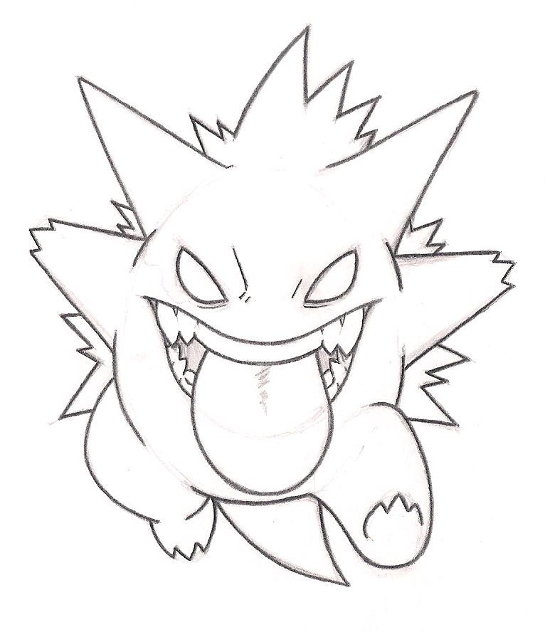 Gengar Pokemon Coloring Pages Sketch Page Sketch Coloring Page.