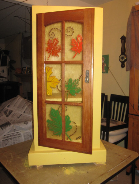 Leaf Cabinet fused glass