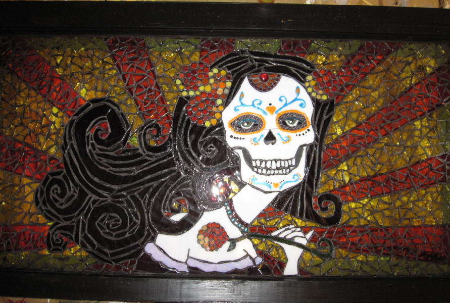 Day of the Dead Glass Mosaic