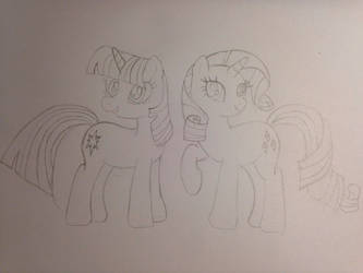 Twilight and Rarity (sketch)