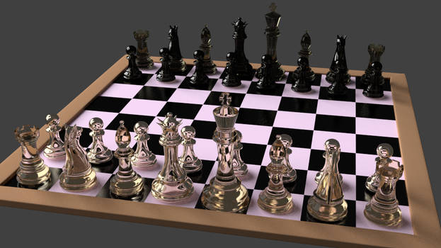 3D Blender Cycles Chess Set