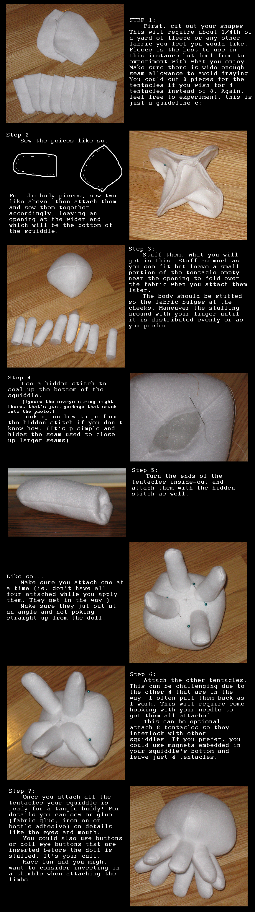 Squiddle plush tutorial