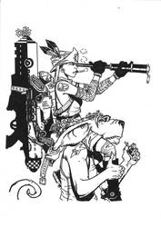 tank girl and booga lineart