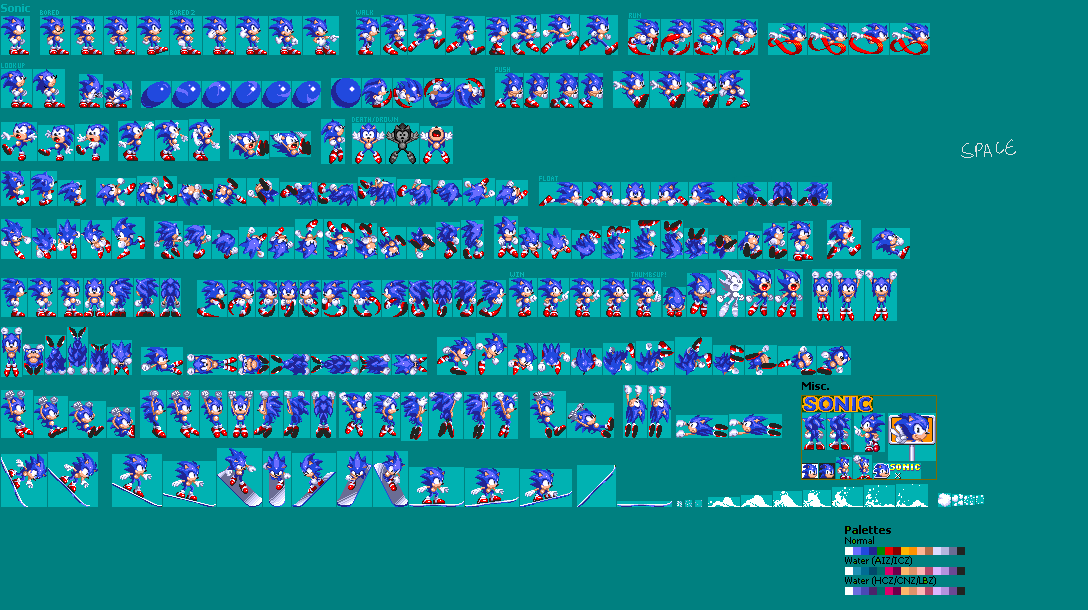 Sonic 3 Revisted Spritesheet by Blitzerhog12 on DeviantArt