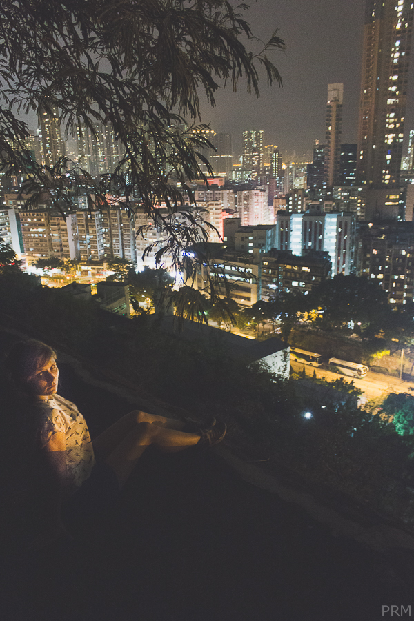 Hong Kong at night.