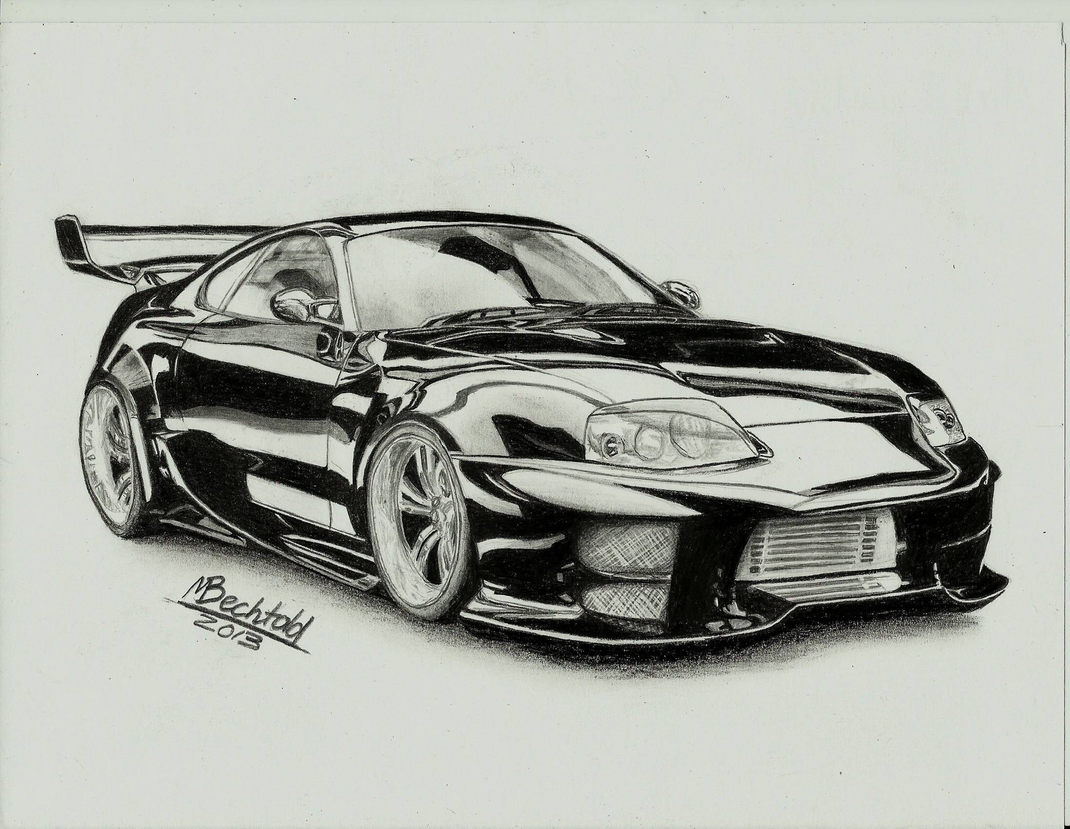 Toyota Supra Tuning Car Drawing Realistic By Maxbechtold On Deviantart