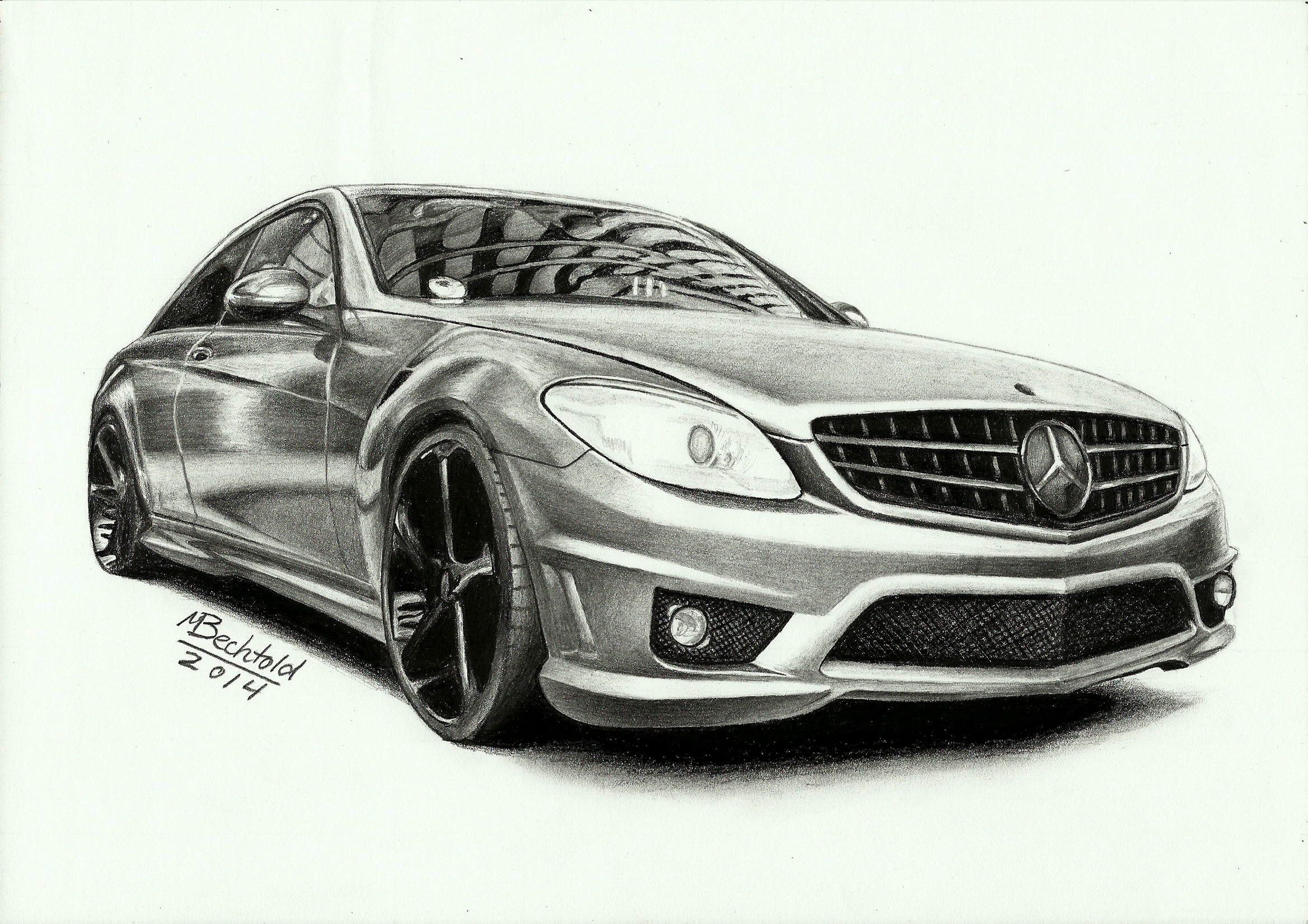 Mercedes Benz CL 63 AMG Realistic Car Drawing by MaxBechtold on DeviantArt
