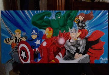 Marvel The Avengers Movie Comic Acrylic Painting