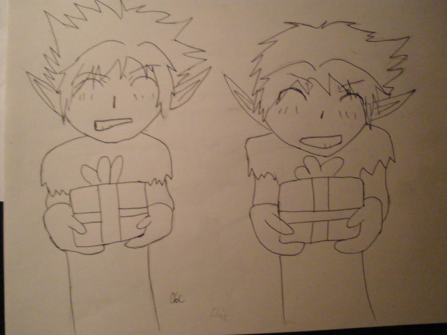 Christmas Twins: Line art