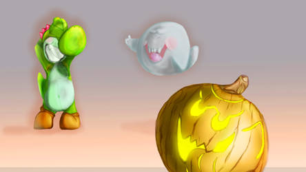 Yoshi Pumpkin Carving 2