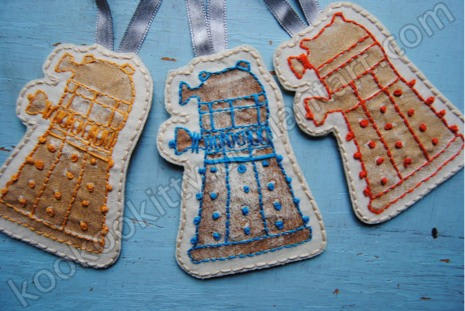 Doctor Who Embroidered Dalek Ornaments