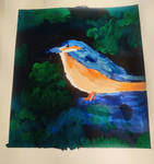king fisher acrylic painting