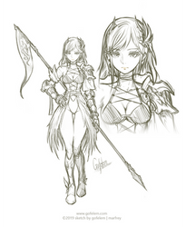 Sketch 001-2019 - Female Warrior