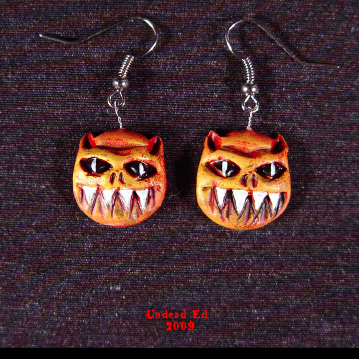 Demon earrings with ear wire