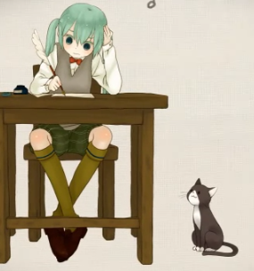 Vocaloid-miku And A Cat-a Song I'd Like To Sing