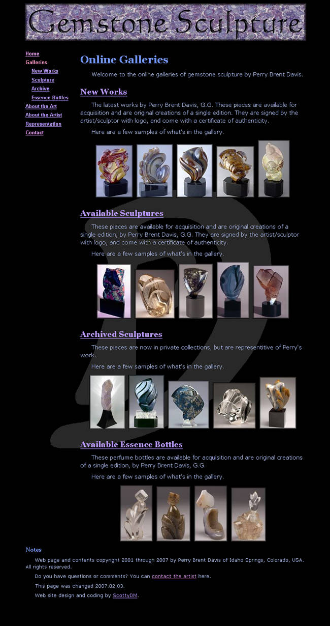 Sculpture Site, basic page by ScottyDM