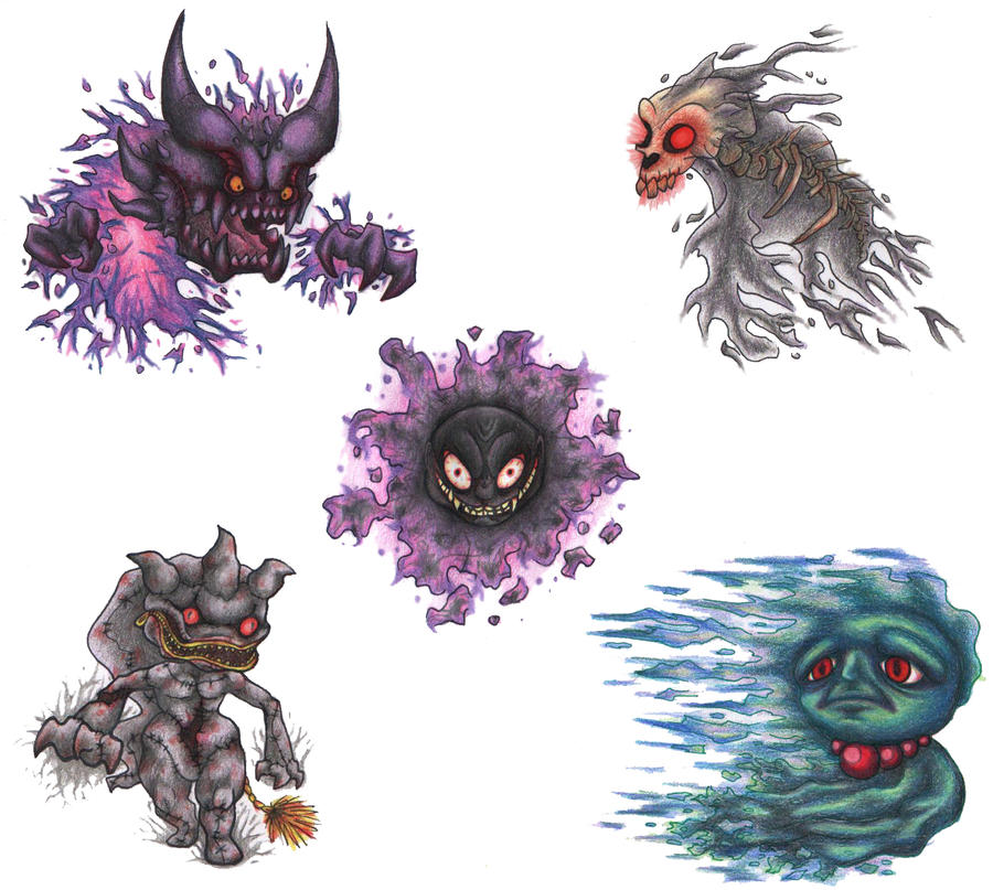 Assorted Ghost Types by ShikaTheFox on DeviantArt