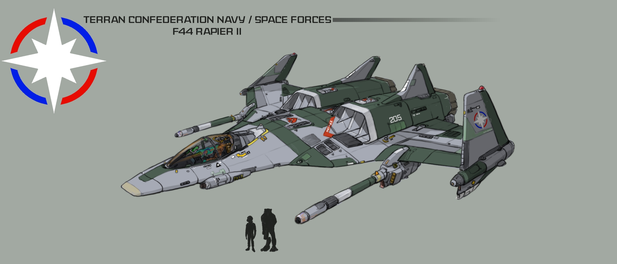 Wing Commander II - F44 Rapier II by CountvonSchnaps on DeviantArt