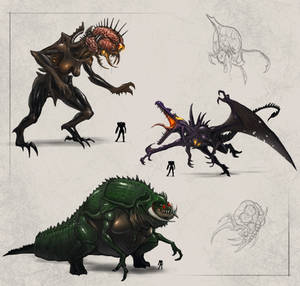 Metroid Bosses: Mother Brain, Ridley, Kraid