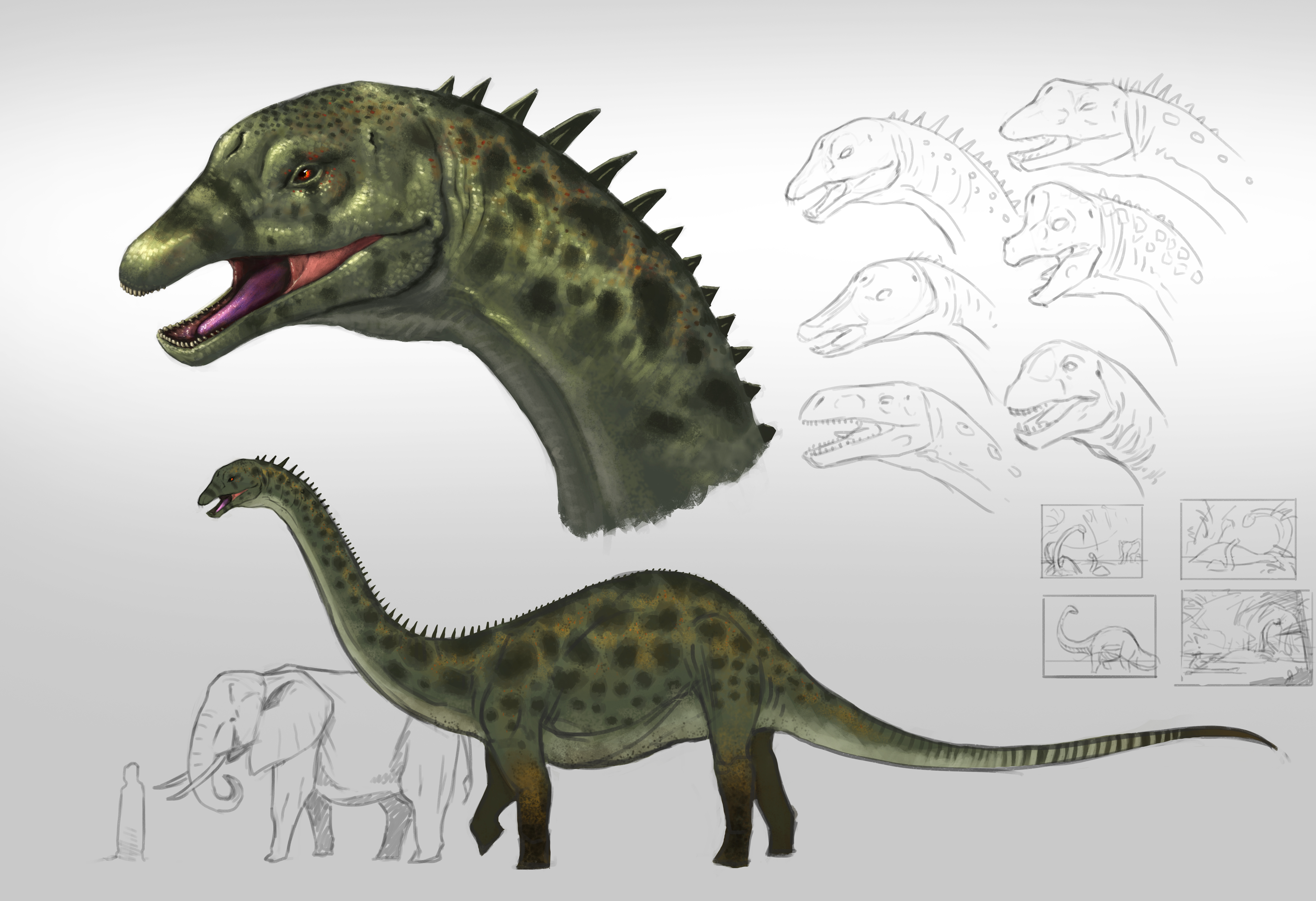 Mokele-Mbembe Concept Sheet by rob-powell on DeviantArt