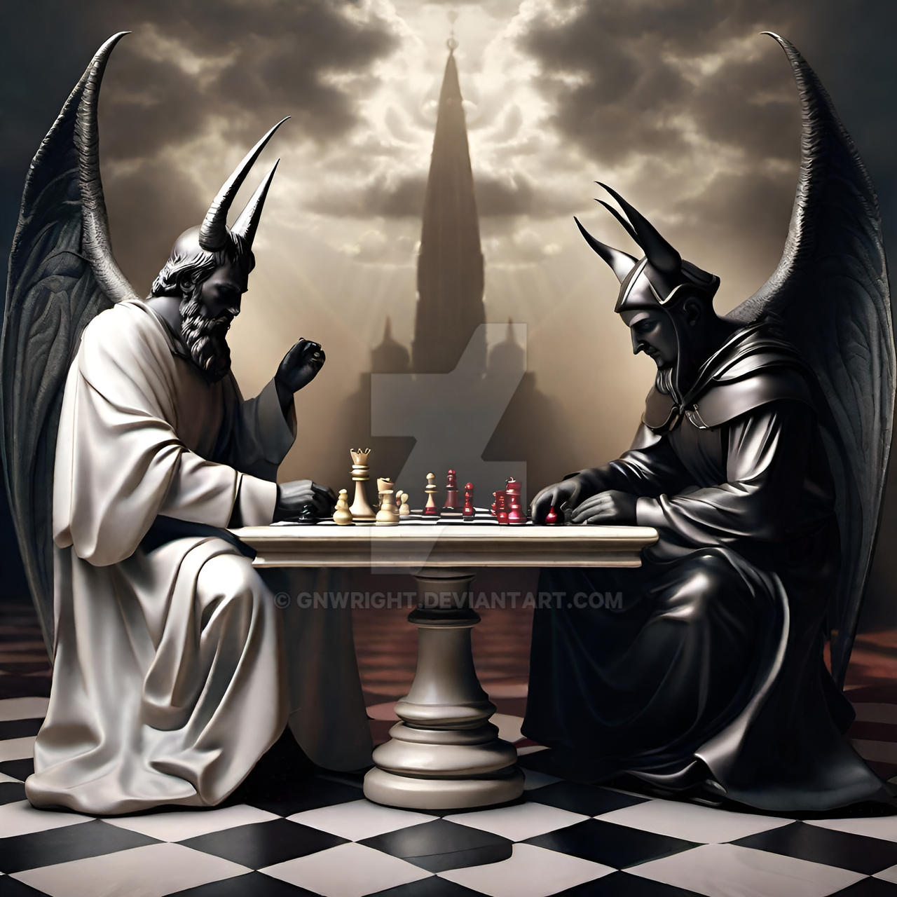 The Lord and The Devil Playing Chess by GNWright on DeviantArt