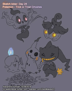 Sketchtober 2018 Day 28: Pokemon - Ghosties