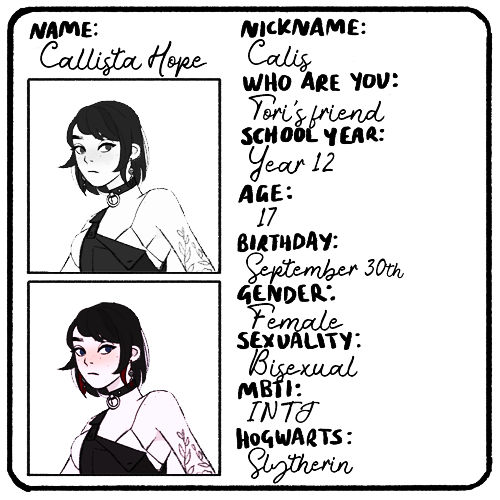 Heartstopper character profile Callista Hope by LuSdp on DeviantArt