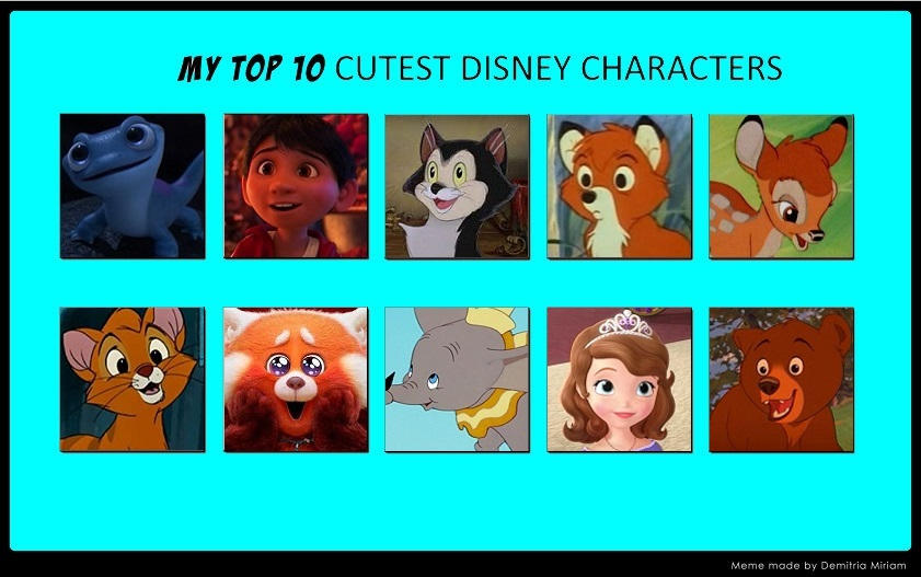 My Top 10 Cutest Disney Characters by CallMeBlackBeauty on DeviantArt