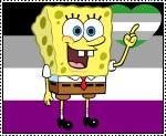 Grey-romantic Asexual SpongeBob Stamp