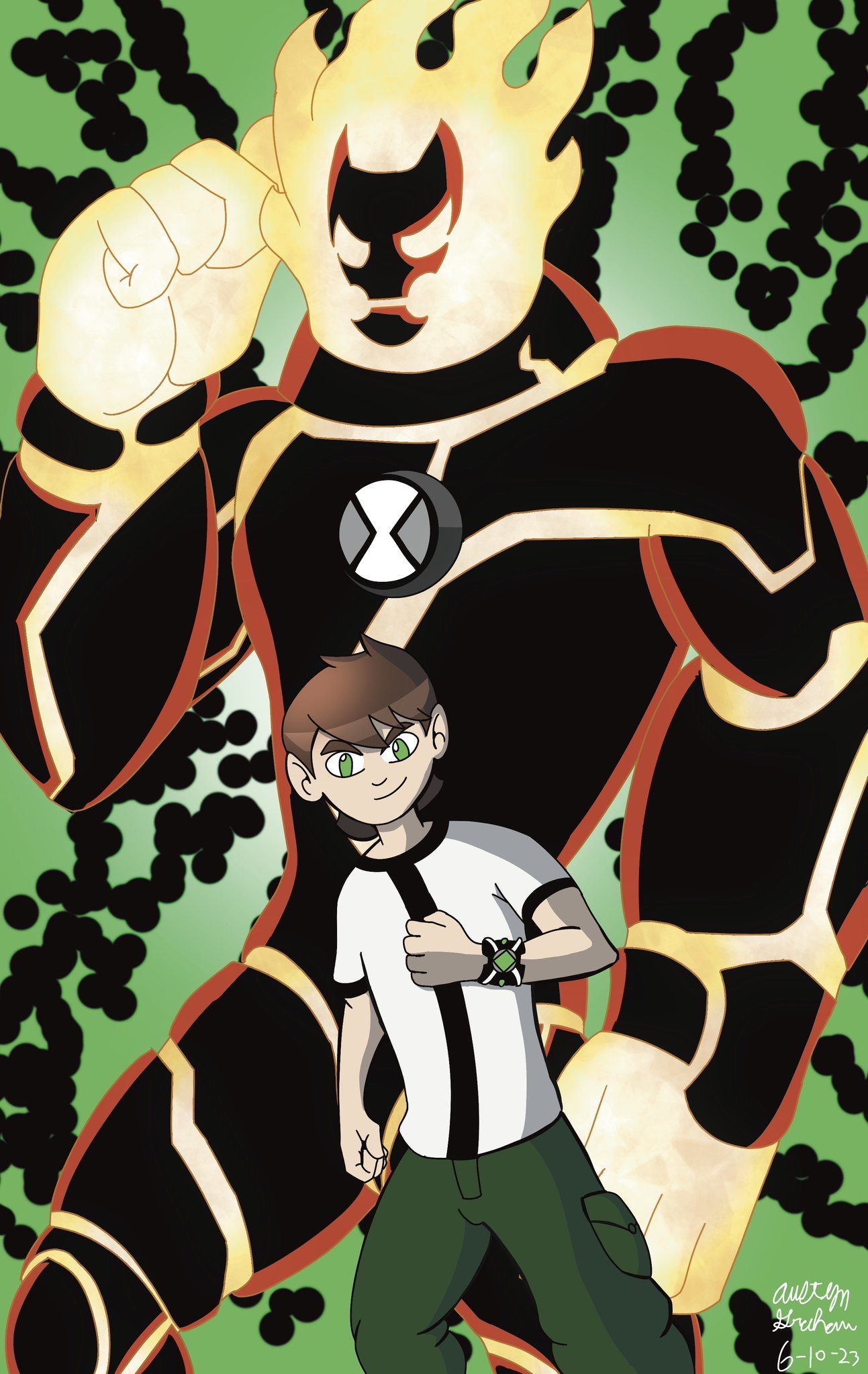 Ben 10 and heat blast by SpecialShowcaseComic on DeviantArt