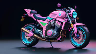 Style of 90's vintage anime motorcycle bike #6