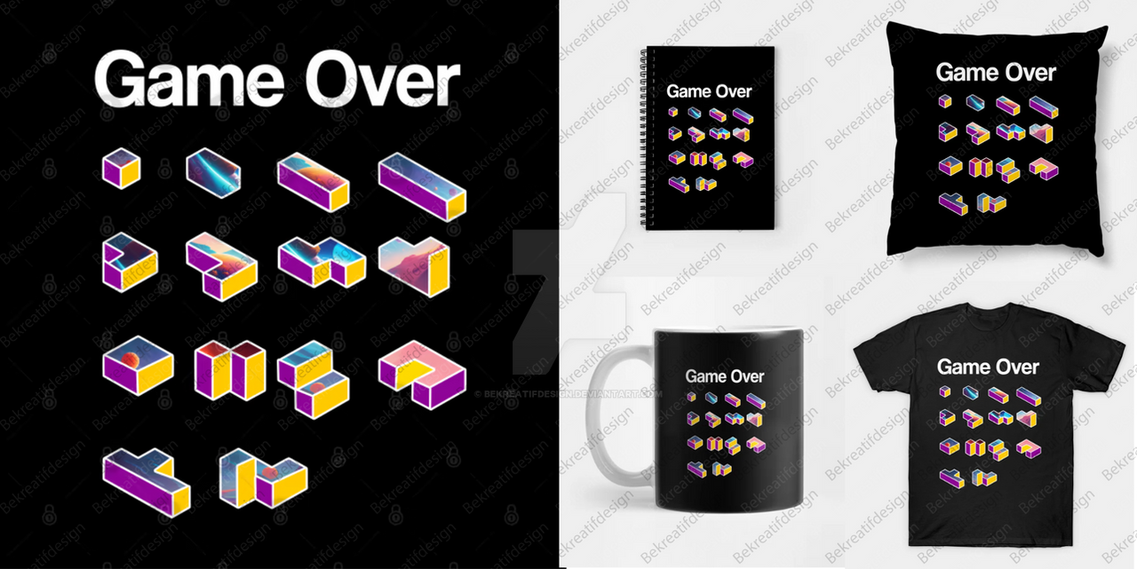 game over block tetris style fashion retro by bekreatifdesign on DeviantArt