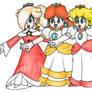 Peach, Daisy and Rosalina- Fire Flowers